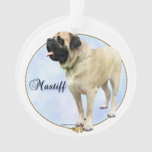 Fawn Mastiff Portrait Schlüsselanhänger Ornament (Vorderseite)