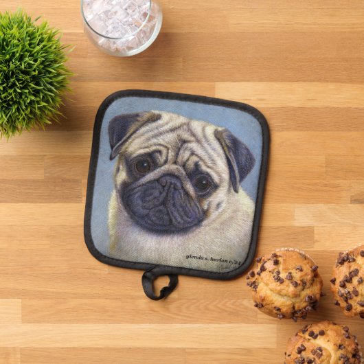 Fawn Mops Art Topflappen (Oben Unten)