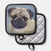 Fawn Mops Art Topflappen (Vorderseite/Rückseite)