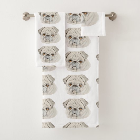 Fawn Mops  Badhandtuch Set (Insitu)
