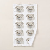 Fawn Mops  Badhandtuch Set (Handtuch)