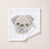 Fawn Mops  Badhandtuch Set (Waschlappen)