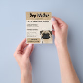 Fawn Mops Beige Dog Walker Dog Walking Haustier Se Flyer (Gruppe)