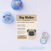 Fawn Mops Beige Dog Walker Dog Walking Haustier Se Flyer (Einzeln)