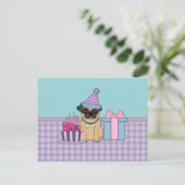 Fawn Mops Blank Birthday Einladungen (4) (Stehend Vorderseite)