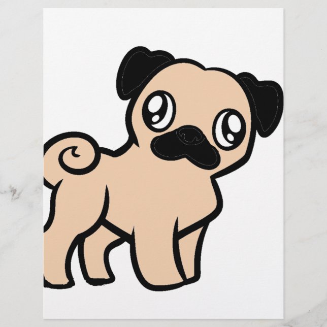Fawn Mops Cartoon (Vorderseite)