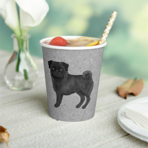 Fawn Mops Dog Canine Niedlicher Cartoon Illustrati Pappbecher