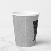 Fawn Mops Dog Canine Niedlicher Cartoon Illustrati Pappbecher (Rechts)