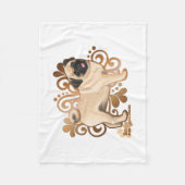 Fawn Mops Fleecedecke (Vorderseite)