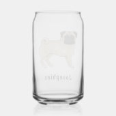 Fawn Mops Hund Niedliche Cartoon Mops mit Individu Dosenglas (Rückseite)