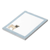 Fawn Mops Hund Niedlicher Cartoon Illustration Blu Notizblock (Rotiert)