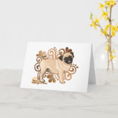 Fawn Mops Karte (Gelbe Blume)