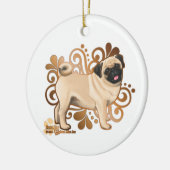 Fawn Mops Keramik Ornament (Links)
