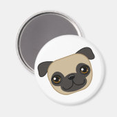 Fawn Mops Magnet (Vorderseite/Rückseite)