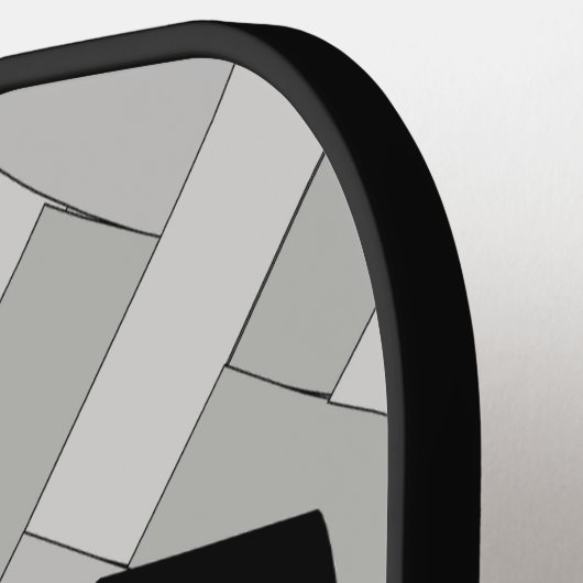 Fawn Mops mit Bowtie, Herringbone grau Pickleball Schläger (Linke Seite)