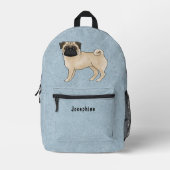 Fawn Mops Mops Hunde züchten Design mit benutzerde Bedruckter Rucksack (Vorderseite)