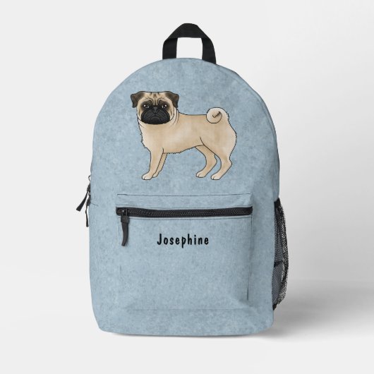 Fawn Mops Mops Hunde züchten Design mit benutzerde Bedruckter Rucksack (Vorderseite)