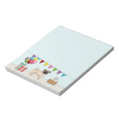 Fawn Mops Niedlich Cartoon Dog farbenfroh Geburtst Notizblock (Rotiert)