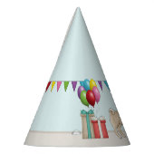 Fawn Mops Niedlich Cartoon Dog farbenfroh Geburtst Partyhütchen (Links)