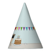 Fawn Mops Niedlich Cartoon Dog farbenfroh Geburtst Partyhütchen (Rechts)