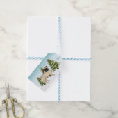 Fawn Mops Niedlich Cartoon Dog Schneewald Geschenkanhänger (Mit Garn)