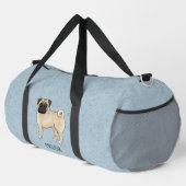 Fawn Mops Niedlich Cartoon Hund mit Individuelle N Duffle Bag (Rechte Ecke)