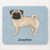 Fawn Mops Niedlich Cartoon Hund mit Individuelle N Mousepad (Vorne)