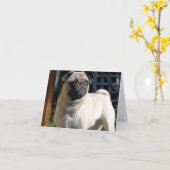 Fawn Mops Note Card - Leere Karte (Gelbe Blume)