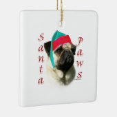 Fawn Mops Santa Paws Keramikornament (Rechts)