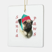 Fawn Mops Santa Paws Keramikornament (Links)