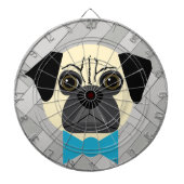 Fawn Mops with Bowtie, Herringbone grau Dartscheibe (vorne)