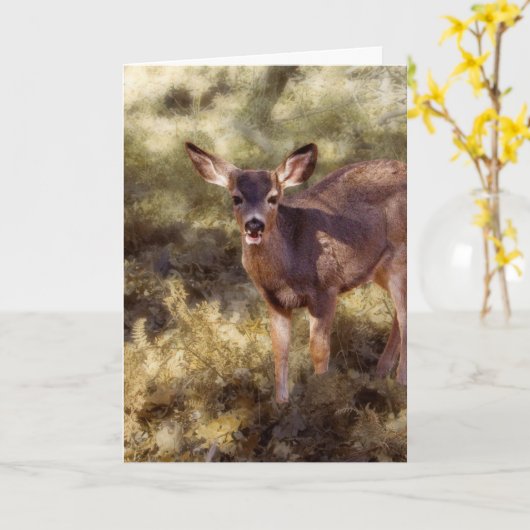 Fawn/Oh Rotwild Karte (Gelbe Blume)