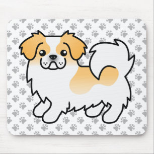 Fawn Parti-Color Tibetan Spaniel Niedlicher Cartoo Mousepad