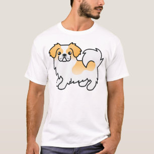 Fawn Parti-Color Tibetan Spaniel Niedlicher Cartoo T-Shirt