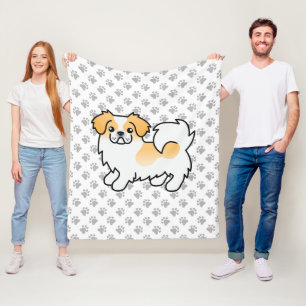 Fawn Parti-Color Tibetisch Spaniel Niedlicher Hund Fleecedecke