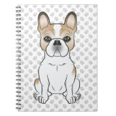Fawn Piebald French Bulldog / Frenchie Cartoon Dog Notizblock (Vorderseite)