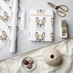Fawn Pied Französische Bulldogge Frenchie Süßer Hu Geschenkpapier