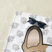 Fawn Pied French Bulldog / Frenchie Dog & Name Strandtuch (Beispiel)