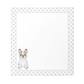 Fawn Pied French Bulldog / Frenchie Dog & Paws Notizblock (Vorderseite)
