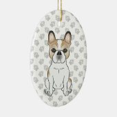 Fawn Pied French Bulldog Frenchie Niedlicher Hund Keramik Ornament (Rechts)