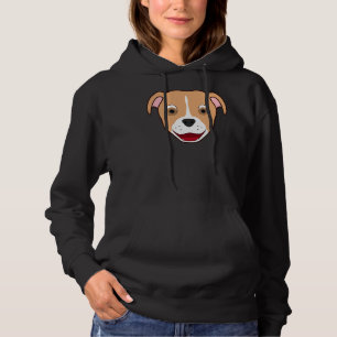 Fawn Pitbuls Gesicht mit Blaze Hoodie