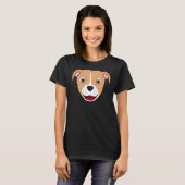 Fawn Pitbuls Gesicht mit Blaze T-Shirt (Vorne ganz)