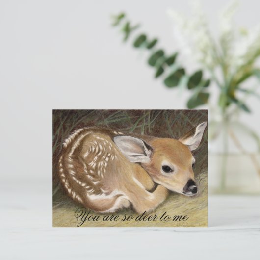 Fawn Postkarte (Stehend Vorderseite)