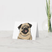 Fawn Pug Note Card Karte (Vorderseite)