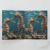 Fawn Romantic Seepferde unter dem Ozean, Geburtsta Karte (Innenseite)