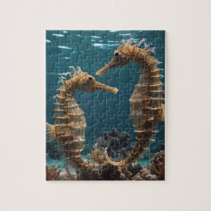 Fawn Romantic Seepferde unter dem Ozean, Puzzle