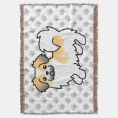 Fawn Sable Parti-Color Tibetischer Spaniel Niedlic Decke (Vorderseite Vertikal)
