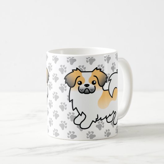 Fawn Sable Parti-Color Tibetischer Spaniel Niedlic Kaffeetasse (VorderseiteRechts)