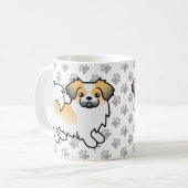 Fawn Sable Parti-Color Tibetischer Spaniel Niedlic Kaffeetasse (Vorderseite Links)