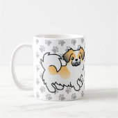 Fawn Sable Parti-Color Tibetischer Spaniel Niedlic Kaffeetasse (Links)